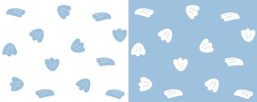 modisch Muster mit Blau Muscheln auf ein Weiß Hintergrund zum drucken, Netz. Meer Unterseite. nahtlos Hintergrund. vektor
