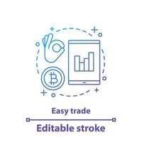 online handel koncept ikon. e-handel idé tunn linje illustration. valutahandel app. instrument för aktieanalys. vektor isolerade konturritning. redigerbar linje