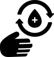 Hand waschen Glyphe Symbol vektor