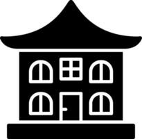 asiatisk tempel glyf ikon vektor