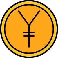 Yen Linie gefüllt Symbol vektor