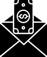 Gehaltsscheck Glyphe Symbol vektor