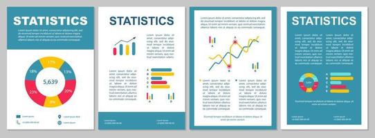 Layout der Statistikbroschüre. Datenanalyse. Flyer, Broschüre, Broschürendruckdesign. Metriken und Analysen. Finanzausweis. Vektorseitenlayouts für Zeitschriften, Berichte, Werbeplakate vektor