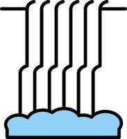 vattenfall linje fylld ikon vektor