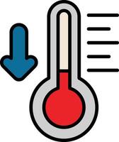 Thermometer Linie gefüllt Symbol vektor