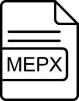 mepx fil formatera linje ikon vektor