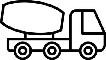 Zement LKW Linie Symbol vektor