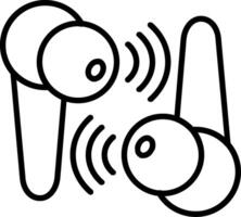 Symbol für die Ohrhörerlinie vektor