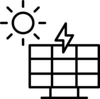 sol- kraft linje ikon vektor
