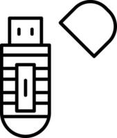 USB-Stick-Liniensymbol vektor