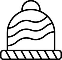 wolle Hut Linie Symbol vektor