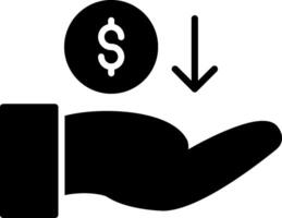 erhalten Geld Glyphe Symbol vektor