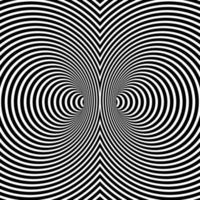 optische Täuschung des Wurmlochs, geometrischer schwarzer und weißer abstrakter hypnotischer Doppelwurmlochtunnel, abstrakter verdrehter Vektorillusion 3d optischer Kunsthintergrund vektor
