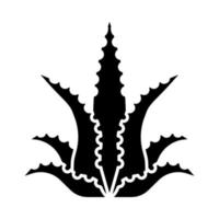 Aloe Vera Glyphe-Symbol. fleischig saftig. exotische Wüstenpflanze. Silhouette-Symbol. negativen Raum. isolierte Vektorgrafik vektor