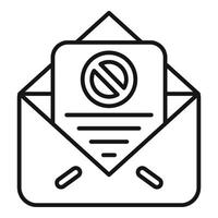 Mail Brief Haftungsausschluss Symbol Gliederung . Finanzen dokumentieren vektor