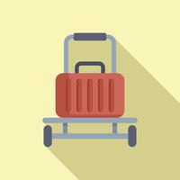 bagage vagn med handväska ikon platt . leverans resa vektor