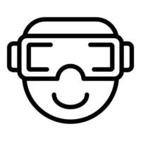 künstlich Wirklichkeit Headset Symbol Gliederung . Digital Welt Ausrüstung vektor