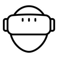 virtuell Wirklichkeit Kopfbedeckung Symbol Gliederung . Immersiv Illusion vektor
