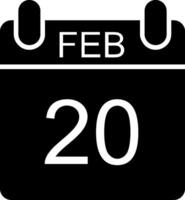 februari glyf ikon vektor