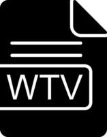 wtv Datei Format Glyphe Symbol vektor
