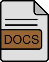 docs Datei Format Linie gefüllt Symbol vektor