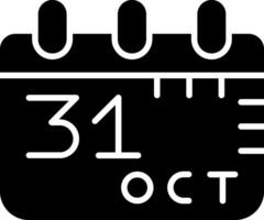 31. Oktober Glyphen-Symbol vektor