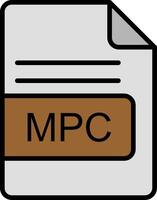 mpc fil formatera linje fylld ikon vektor