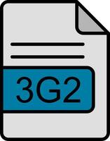 3g2 Datei Format Linie gefüllt Symbol vektor