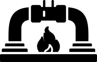 Gas Pipeline Glyphe Symbol vektor