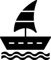 Glyphen-Symbol für Segelboote vektor