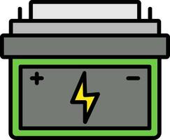 Batterielinie gefülltes Symbol vektor
