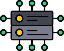 Daten Netzwerk Linie gefüllt Symbol vektor