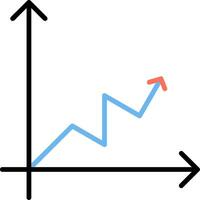 Linie Diagramm Linie gefüllt Symbol vektor