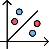 Symbol für gefüllte Streudiagrammlinie vektor