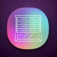App-Symbol für Jalousien. Haus- und Bürofensterjalousie. Küche, Wohnzimmer Fensterläden. Fensterbehandlungen verdunkeln. ui ux-Benutzeroberfläche. Web- oder mobile Anwendung. isolierte Vektorgrafik vektor