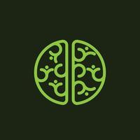 glad hjärna människor logotyp vektor