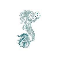 schönes Meerjungfrau-Logo vektor
