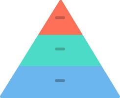 pyramid diagram platt ikon vektor