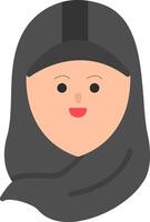 hijab platt ikon vektor