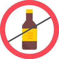ingen alkohol platt ikon vektor