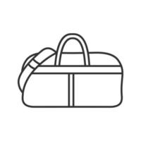 sportväska linjär ikon. tunn linje illustration. duffel handväska. kontur symbol. vektor isolerade konturritning