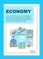 ekonomi broschyr mall layout. ekonomisk utveckling. flygblad, häfte, broschyrtryckdesign med linjära illustrationer. vektor sidlayouter för tidskrifter, årsredovisningar, reklamaffischer