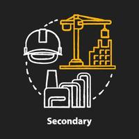 Symbol für das sekundäre Kreidekonzept. Idee der verarbeitenden und verarbeitenden Industrie. Wirtschaftssektor. Herstellung von Fertigprodukten. Schwer- und Leichtindustrie. isolierte tafelillustration des vektors vektor