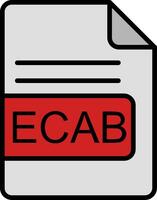 ecab Datei Format Linie gefüllt Symbol vektor