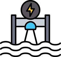 Wasserkraft Linie gefüllt Symbol vektor