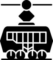 Straßenbahn-Glyphe-Symbol vektor