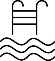 Schwimmen Schwimmbad Linie gefüllt Symbol vektor