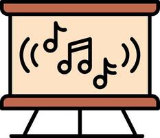 Musik- Klasse Linie gefüllt Symbol vektor