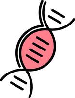 DNA-Linie gefülltes Symbol vektor