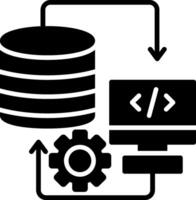 Glyphensymbol für die Datenspeicherung vektor